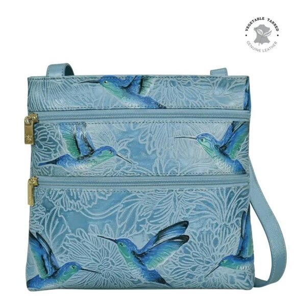 Beautiful Handpainted Leather bag with Hummingbirds by Anuschka - Picture 4 of 4